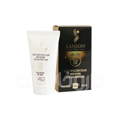 کرم ضد آفتاب بی رنگ لانسون مناسب برای پوست خشک با SPF50