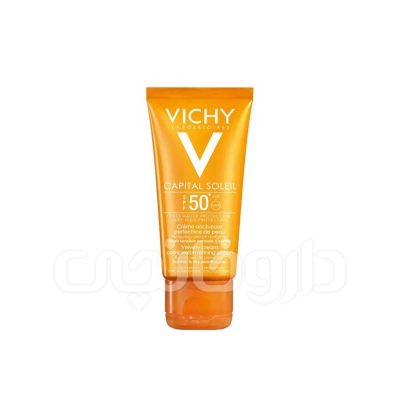 کرم ضد آفتاب بی رنگ ویشی مدل ولوتی ایده آل سولیل مناسب پوست خشک و معمولی با SPF50