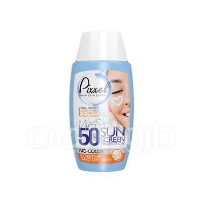 کرم ضد آفتاب بی رنگ پیکسل مناسب برای پوست خشک تا معمولی و حساس با SPF50