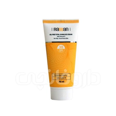 کرم ضد آفتاب رنگی راسن مناسب پوست چرب و آکنه دار با SPF30
