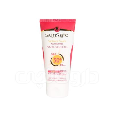 کرم ضد آفتاب رنگی سان سیف مدل ضد چروک مناسب برای انواع پوست با SPF50