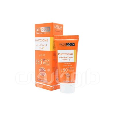 کرم ضد آفتاب رنگی فیس دوکس مدل فتوزوم مناسب برای پوست چرب با SPF50