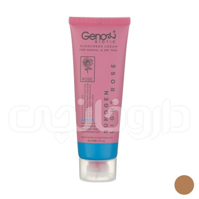 کرم ضد آفتاب رنگی ژنوبایوتیک مدل سانوژن مناسب برای پوست خشک و معمولی با SPF50